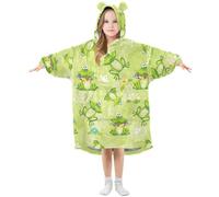 Girls Oversized Blanket Hoodie Frogs Toads Kids Wearable Blanket Soft Warm Fleece Hooded Sweatshirt Front Big Pocket Pullover Hoody