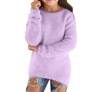 Girls Oversized Fleece Sweatshirt Baggy Thick Cozy Sweatshirt Winter Warm Sherpa Wool Pullover Casual Fashion Home Wear Kids Toddler Fall Clothes (Purple, 15-16 Years)