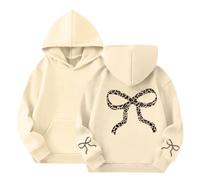 Girls Oversized Hoodie Bow Hooded Sweatshirt Kids Butterfly Long Sleeve Hoodies Pullover Cute Tops Teen Girls Oversize Hoodie Spring Autumn Hooded Pullover with Pocket (Light Yellow, 12-13 Years)