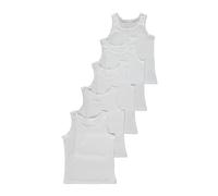Girls Pack of 5 Vests Soft Cotton Underwear White Pastel Age 2-12 UK EX Stores (White, 8-9 Years)