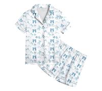 Girls Pajamas - Cotton/Silk Lounge Set Long Sleeve Casual Pjs Set Silk/Cotton Homewear Y2K Short Sleeve Sleepwear Children Sleepwear Teens Nightwear Outfits for Kids