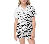 Girls Pajamas Halloween Costumes for Kids Nightwear Glow In The Dark Cotton Pjs Toddler Long Sleeve Sleepwear Outfits Pants Sets print pajama set