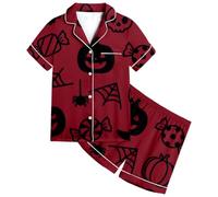 Girls Pajamas Halloween Costumes for Kids Nightwear Pjs Snowman Pumpkin Spider Cotton Toddler Clothes Fun Ghost Print Sleepwear Unisex Lantern Pyjamas pajama set Brick Red