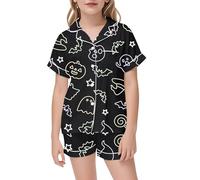 Girls Pajamas Halloween Cotton Toddler Clothes Long Sleeve Nightwear Pyjamas Pumpkin Ghost Print Sleepwear Sleeves Pjs Tops Family Matching Black