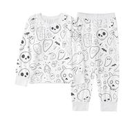 Girls Pajamas Halloween Cotton Toddler Clothes Long Sleeve Nightwear Pyjamas Set Sleepwear Skeleton Sleeves Pjs Tops cute Boys