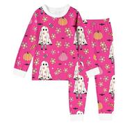 Girls Pajamas Halloween Pyjamas for Boys Bat Pajama Set Long Sleeve Cotton Sleepwear Outfits Toddler Unisex Pumpkin Lantern Family Matching Hot Pink