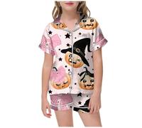 Girls Pajamas Halloween Unisex Kids Pyjamas Glow in The Dark Cotton Pjs Toddler Long Sleeve Sleepwear Children Set Sleeves Nightwear Tops Print Pajama Red