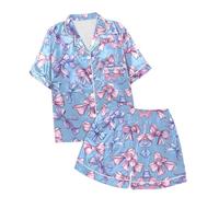 Girls Pajamas Toddler Shorts Pjs for Ladies Cotton Pyjamas Clothes in The Night Garden Bluey Kids Bride Sleepover Party Supplies Summer Tops Teen Sprunki,Blue-4,4-5 Years