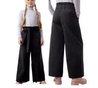 Girls Palazzo Style Wide Leg Cotton Trouser Baggy Loose Pants Leggings Age 7-12 Years (as8, Age, 12_Years, Regular, Black)