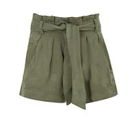 Girls Paperbag Denim Shorts Sand Short High Waist Belted Paper Bag Hot Pants Kids Girl Designer's Denim Style Stylish Fashion Trendy Jeans Khaki - Size: 12-13 Years