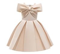 Girls Party Dress Toddler Champagne Strap Pleated Frocks Kids Pageant Princess Birthday Wedding Bridesmaid Flower Girl Dresses 5-6 Years
