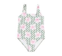 Girls Party Waves One Piece 2 Swimsuit in Basil Party Waves