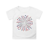 Girls Patriotic Independence Day T-Shirt Flag Print Short Sleeve Tee for Toddler Kids Comfortable Casual Top (White-d, 6-7 Years)