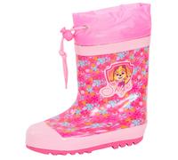 (10 UK Child) Girls Paw Patrol Tie Top Wellies Warm Lined Skye Wellington Boots Kids Snow Shoe