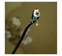 Girls' Peach Flower Hand-made Hairpin Chic Retro Chinese Dress Cheongsam Accessories Antique Wooden(Color04)
