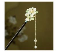 Girls' Peach Flower Hand-made Hairpin Chic Retro Chinese Dress Cheongsam Accessories Antique Wooden(Color18)