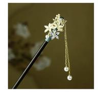 Girls' Peach Flower Hand-made Hairpin Chic Retro Chinese Dress Cheongsam Accessories Antique Wooden(Color13)