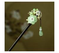 Girls' Peach Flower Hand-made Hairpin Chic Retro Chinese Dress Cheongsam Accessories Antique Wooden(Color06)