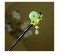 Girls' Peach Flower Hand-made Hairpin Chic Retro Chinese Dress Cheongsam Accessories Antique Wooden(Color09)