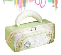 Girls Pencil Box with Handle Large Mouth Cute Large Storage Space, light green, Siehe Beschreibung, See description