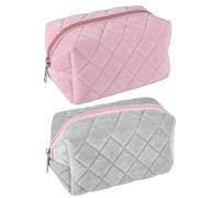 Girls Pencil Case, Pencil Case for Girls Secondary School, Big Capacity Pencil Bag Portable Office Stationery for Middle High School College Students Girls Gifts (Pink+Grey)