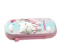 Girls Pencil Case - Zippered Pack, 1 Piece Triple Tier Container for Art Supplies, Cosmic Pouch with Sculpted Tab, Schoolware, Kitten Satchel for Kids, Student and Home Inside Birthday Celebration