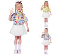 Girls Performance Outfit for Stage Shows School Choir Cheerleading Team and Party Wear Clothes for Toddler Girl 90s Yellow