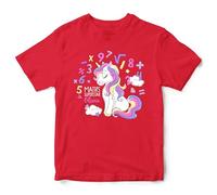 Girls Personalised Maths Day T Shirt Mathematics Superstar Unicorn Numbers Design - Classroom Learning School Tee, 5-6 Years, Navy