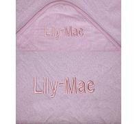 Girls Personalised Name 100% Cotton Hooded Bath Towel. (Pink)