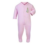Girls Personalised Peter The Rabbit Baby grow/Sleepsuit - Now available in 3 Sizes (Pink, 6-12)