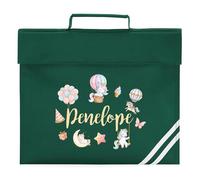 Girls Personalised Unicorns Book Bag Custom Name Back to School Reading Folder for Primary Kids Reception Infants, One Size, Bottle