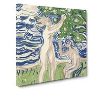 Girls Picking Apples by Edvard Munch Canvas Print | Gallery Wrapped 30mm Frame Wall Art | 20x20 inches | Ready to Hang | Modern Still Life Picture | Living Room Bedroom Lounge Office