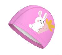 Girls Pink Swim Cap Cartoon Design Breathable Fit | Stretchy fit design, gently hugs little heads, comfortable for hours without pinching skin