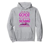 Girl's Pink Too Cool For Public School Back to Homeschool Pullover Hoodie, Adult Unisex, Heather Grey, Large