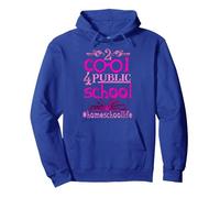 Girl's Pink Too Cool For Public School Back to Homeschool Pullover Hoodie, Adult Unisex, Royal Blue, XX-Large
