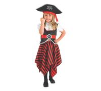 Girls Pirate Skirt Costume Buccaneer Carribean Captain Kids Fancy Dress Outfit