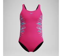 Speedo Girls Placement Muscleback Swimsuit Swimming Costume Margarita Pink/Mayan Blue Size 5-6 Years