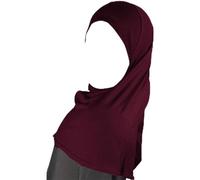 Girls Plain Instant Headscarf Islamic Hijab, Kids Readymade Cotton Pull On Scarf, Lightweight Soft & Durable, No Pins Needed, Ideal For Any Occassion School, Prayer Hijab, Maroon