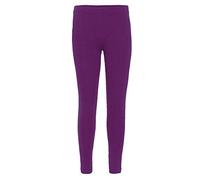 Girls Plain Leggings Kids Children Teen Basic Stretchy Full Length Purple 9-10 Years