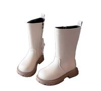 Girls Platform Boots Cowgirl Boot With Pearl Bow Decor Mid Calf Boots | Mid Calf Combat Boots Pu Leather Booties Goth Boot Welly Boot Waterproof Boots Round Toe Shoes