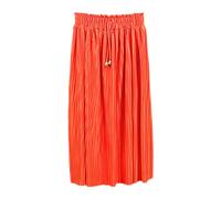 Girls Pleated Midi Skirts Elastic High Waist A-Line Kids Child Swing Midaxi Skirt Summer Fancy Dress Orange 13-14 Years