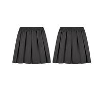 Girls Pleated School Uniform Skirt, Back to School Plain Round Elasticated Summer Short High Waist Skater Tennis Elastic Box Pleat Skirt for Kids Age 2-18 Years, Grey-Pack of 2,4-5 Years
