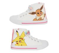 Girls Pokemon Canvas Hi Top Trainers with Zip Kids Pikachu Eevee Sports Shoes Pumps Pilmsolls