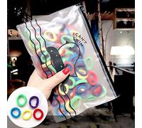 Girls Ponytail 50/100 Elastic Coloured Rubber PCs Children's Accessories Bands Headband (R, One Size)
