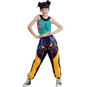 Girls Pop Singer Costume Cute Movie Outfit Set Children Halloween Cosplay Costume Group Idol Role Play Stage Outfit(Green,150)