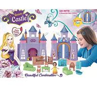 Girls Pretend Play Beauty Castle Playset with Accessories Castle Furniture with Little Princess Figure Gift for Girls