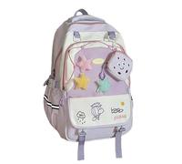 Girls' Primary School Bag with Star and Clouds, Cute Durable Lightweight Nylon Backpack for Children, Multiple Compartments with Zips, Wide Shoulder Straps, Large Capacity | School Travel Daily, #01