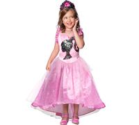 Girls Princess Barbie Cosplay Dress Tiara Royalty Fancy Dress Kids Costume