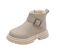 Girls Princess Boots Kids Ankle Dress Booties Faux Leather Plush Lined | Buckle Strap Closure, Reinforced Toe Bumper, Easy Wipe Clean Finish, Shock Absorbing Base, Flex Groove Outsole