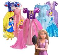 Girls Princess Dress Kids Disney Cosplay Cinderella Snow White Aurora Rapunzel Halloween Costume Children Birthday Party Dresses Elsa Set 8